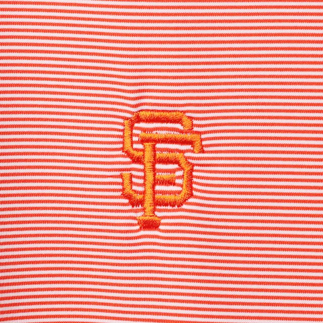Polo orange Peter Millar San Francisco Giants Jubilee Stripe pour homme