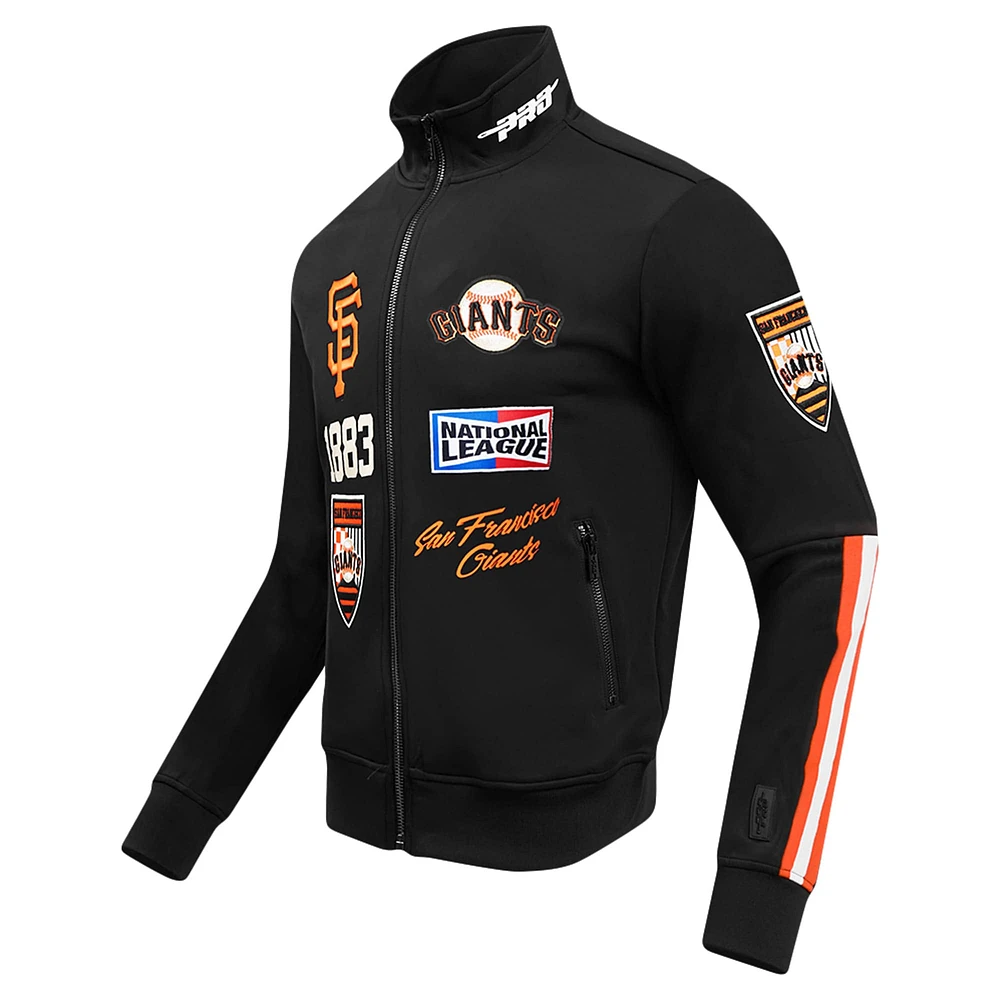 Men's Pro Standard Black San Francisco Giants Fast Lane Full-Zip Track Jacket