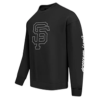 Men's Pro Standard Black San Francisco Giants Paint The City Dropped Shoulder Pullover Sweatshirt