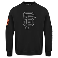 Men's Pro Standard Black San Francisco Giants Paint The City Dropped Shoulder Pullover Sweatshirt