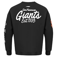 Men's Pro Standard Black San Francisco Giants Paint The City Dropped Shoulder Pullover Sweatshirt