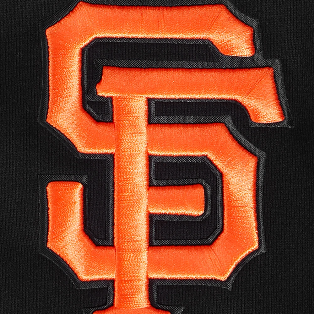 Men's Pro Standard Black San Francisco Giants Paint The City Dropped Shoulder Pullover Sweatshirt