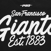 Men's Pro Standard Black San Francisco Giants Paint The City Dropped Shoulder Pullover Sweatshirt