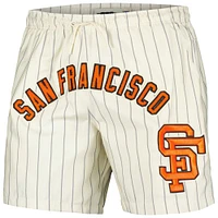 Men's Pro Standard Cream San Francisco Giants Pinstripe Retro Classic Woven Shorts