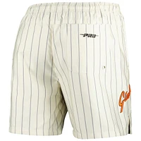 Men's Pro Standard Cream San Francisco Giants Pinstripe Retro Classic Woven Shorts
