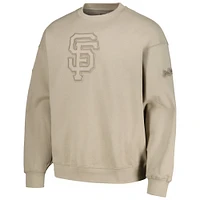 Men's Pro Standard Pewter San Francisco Giants Neutral Drop Shoulder Pullover Sweatshirt