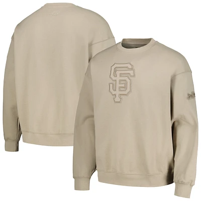 Men's Pro Standard Pewter San Francisco Giants Neutral Drop Shoulder Pullover Sweatshirt