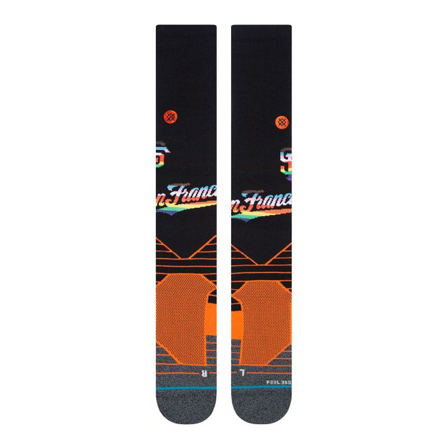 Chaussettes Stance pour hommes, noir/orange, San Francisco Giants Pride Diamond Pro sur les mollets