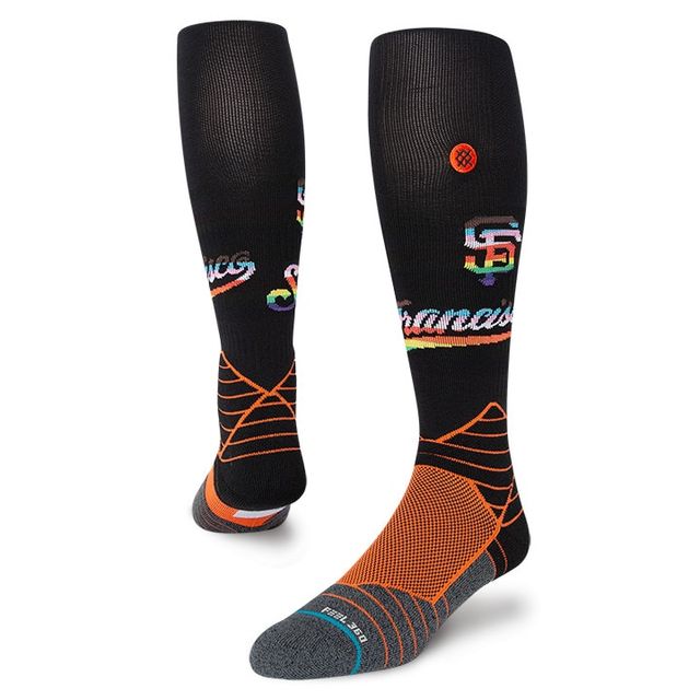 Chaussettes Stance pour hommes, noir/orange, San Francisco Giants Pride Diamond Pro sur les mollets