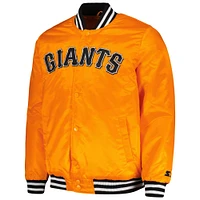 Men's Starter Orange San Francisco Giants Cross Bronx Fashion Satin Full-Snap Varsity Jacket