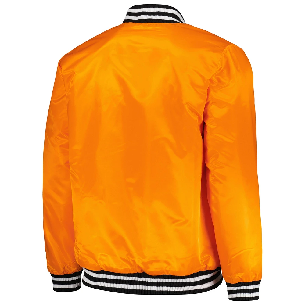 Men's Starter Orange San Francisco Giants Cross Bronx Fashion Satin Full-Snap Varsity Jacket