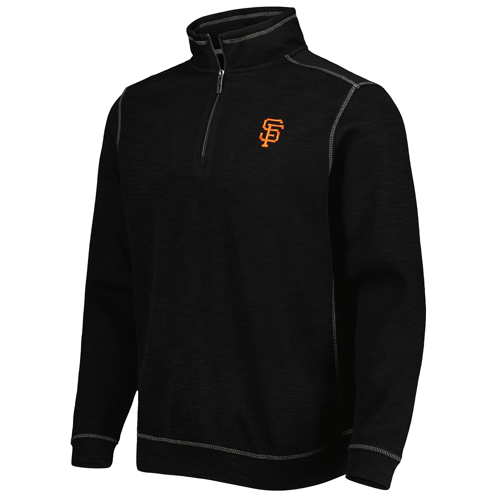Sweat Tommy Bahama noir San Francisco Giants Tobago Bay triple mélange zippé pour homme