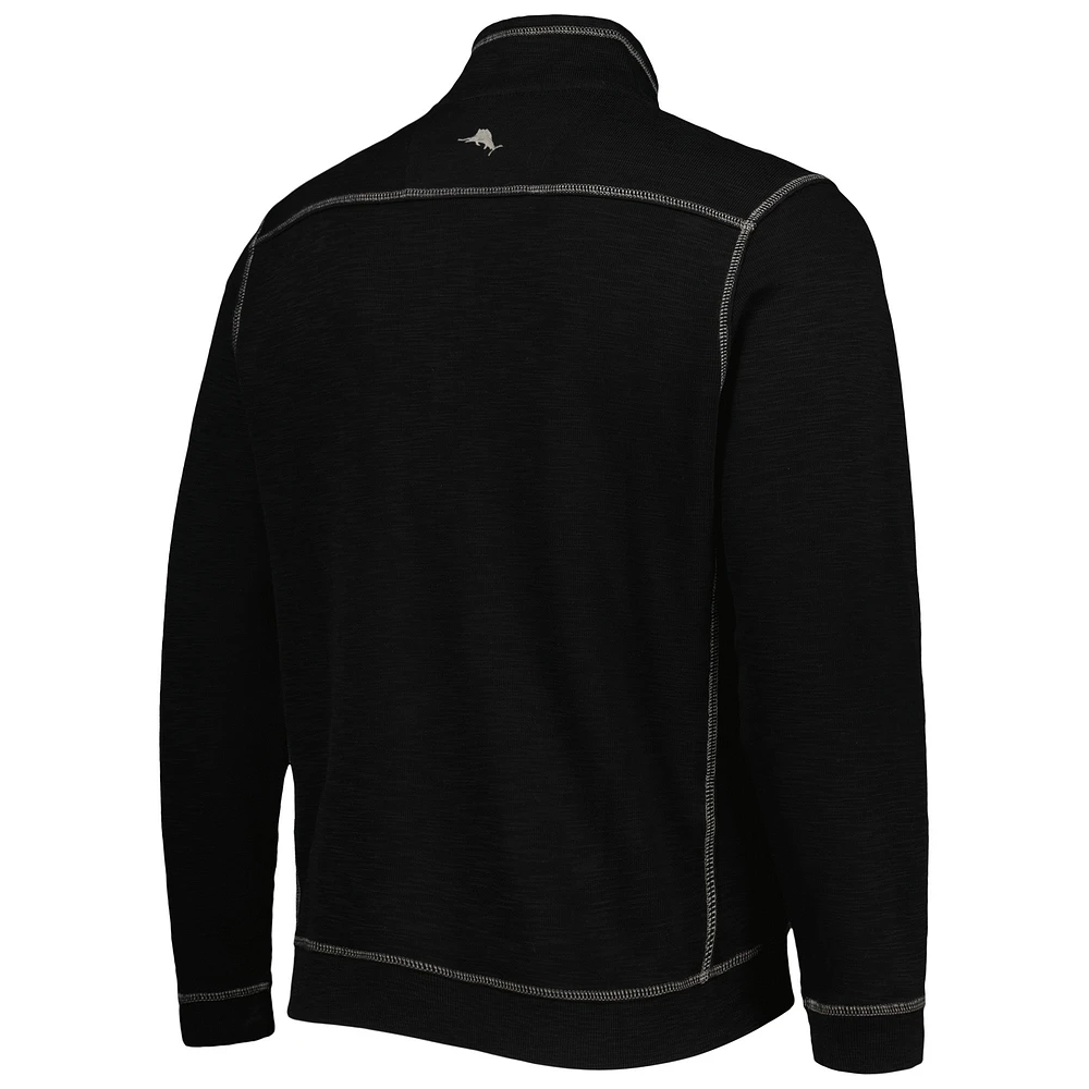 Sweat Tommy Bahama noir San Francisco Giants Tobago Bay triple mélange zippé pour homme
