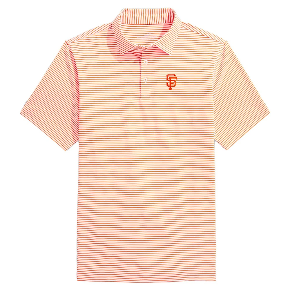 Men's Vineyard Vines  Orange San Francisco Giants Bradley Stripe Polo