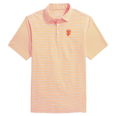 Men's Vineyard Vines  Orange San Francisco Giants Bradley Stripe Polo