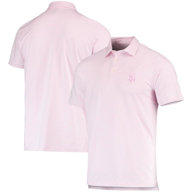 Polo à rayures Bradley des Giants de San Francisco pour homme Vineyard Vines rose/blanc