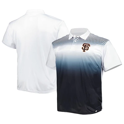 Polo sublimé San Francisco Giants Big & Tall blanc/noir pour homme