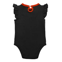 Ensemble trois pièces Love of Baseball Bib Body et chaussons pour nouveau-nés bébés des Giants de San Francisco, noir/orange