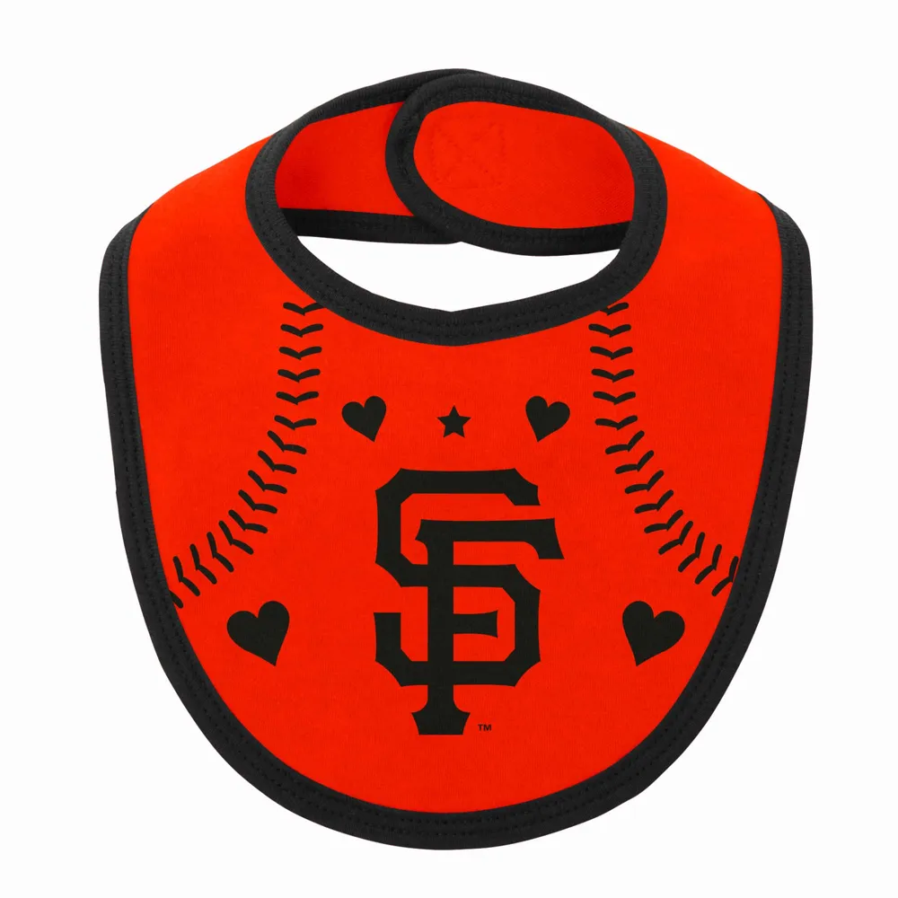 Ensemble trois pièces Love of Baseball Bib Body et chaussons pour nouveau-nés bébés des Giants de San Francisco, noir/orange