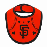 Ensemble trois pièces Love of Baseball Bib Body et chaussons pour nouveau-nés bébés des Giants de San Francisco, noir/orange