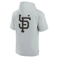 Unisex Fanatics Gray San Francisco Giants Elements Super Soft Fleece Short Sleeve Pullover Hoodie