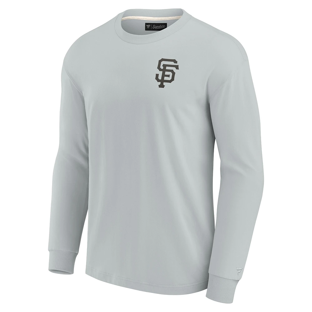 T-shirt unisexe Fanatics gris San Francisco Giants Elements super doux à manches longues