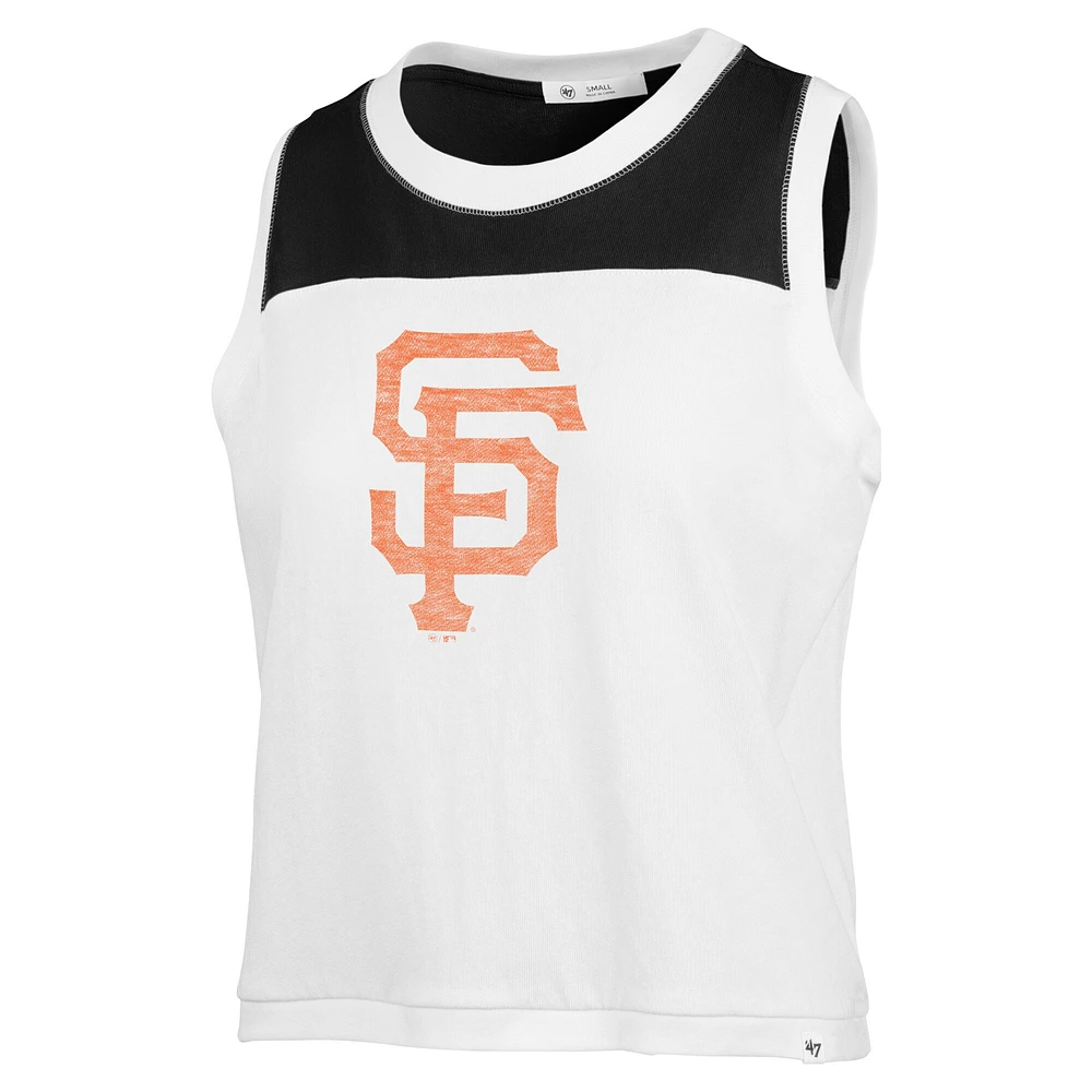 Women's '47 White San Francisco Giants Premier Zoey Waist Length Tank Top