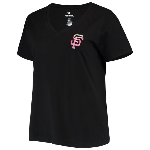 T-shirt noir à encolure en V Mom 2-Hit des Giants de San Francisco taille plus #1 pour femme