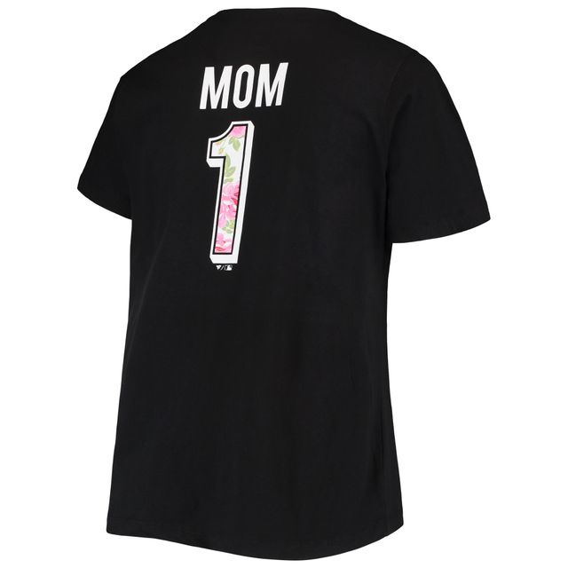 T-shirt noir à encolure en V Mom 2-Hit des Giants de San Francisco taille plus #1 pour femme