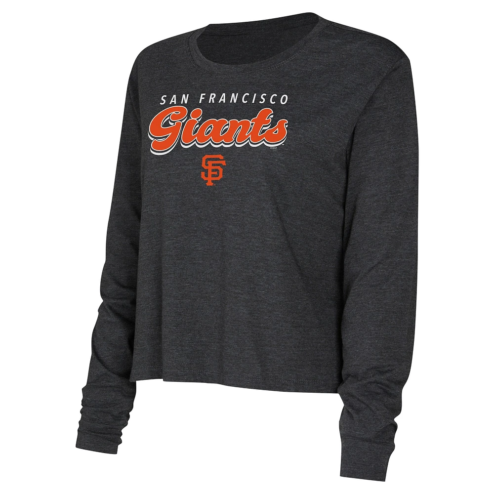 Ensemble t-shirt et short à manches longues en tricot Concepts Sport noir San Francisco Giants pour femmes