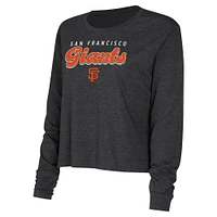 Ensemble t-shirt et short à manches longues en tricot Concepts Sport noir San Francisco Giants pour femmes