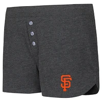 Ensemble t-shirt et short à manches longues en tricot Concepts Sport noir San Francisco Giants pour femmes