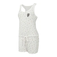 Combishort en tricot Concepts Sport Cream San Francisco Giants Gardner Hacci pour femmes