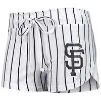 Women's Concepts Sport White San Francisco Giants Reel Pinstripe Tank Top & Shorts Sleep Set