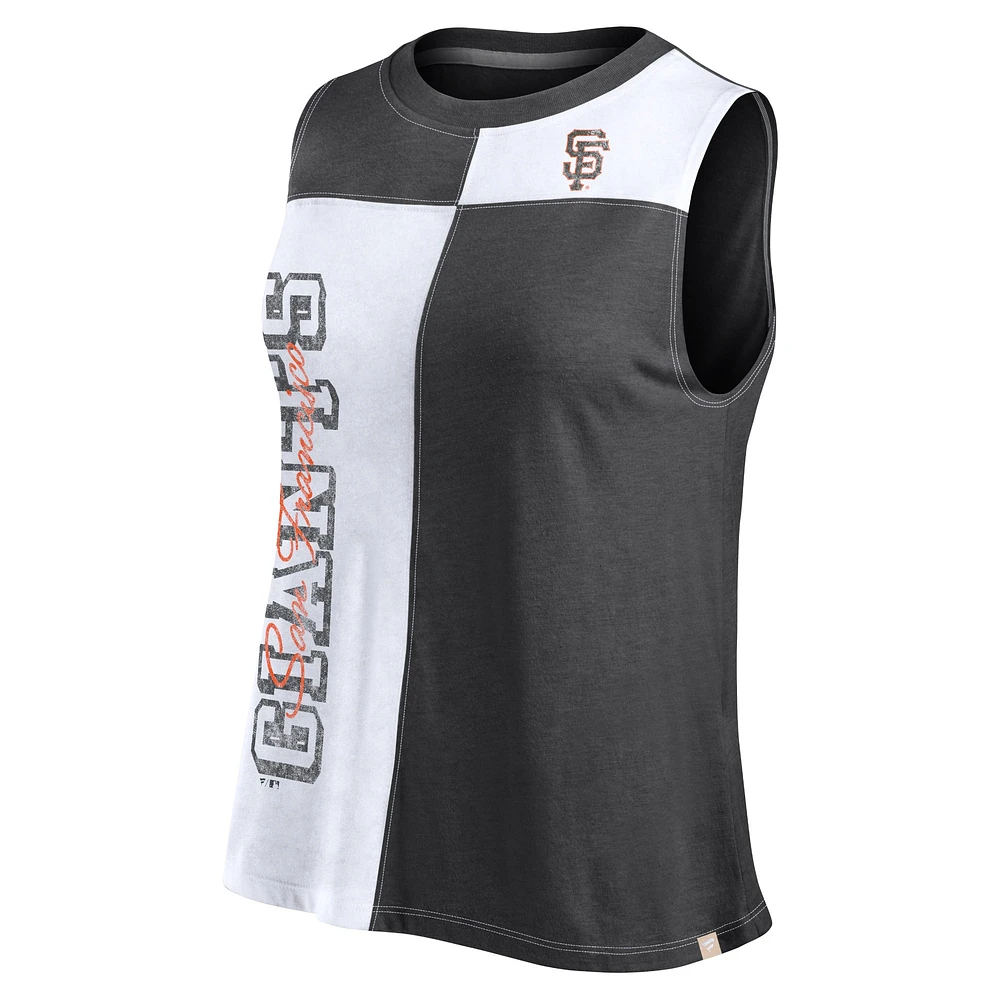 Women's Fanatics Black/White San Francisco Giants Color-Block Tank Top