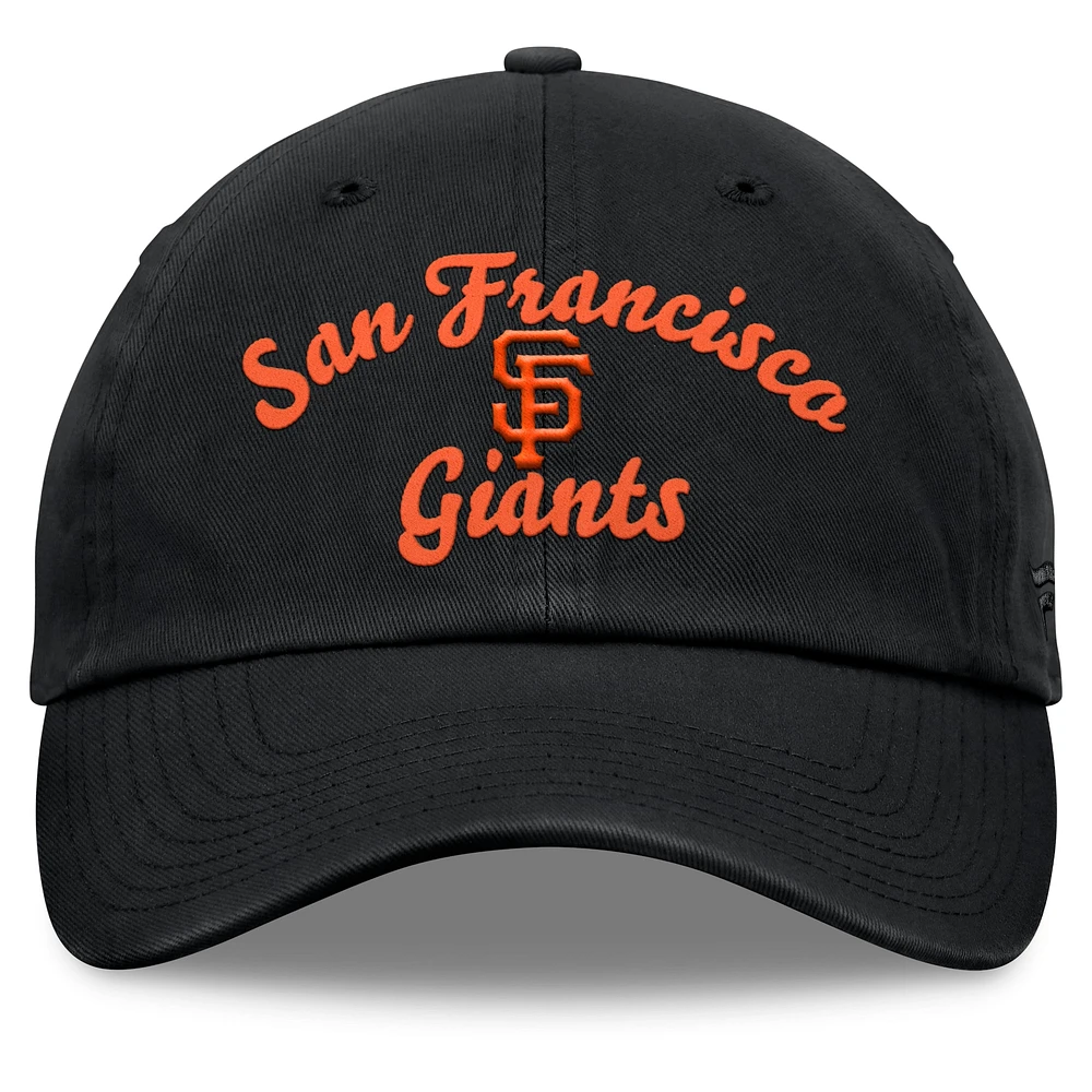 Women's Fanatics Black San Francisco Giants Fundamental Script Logo Adjustable Hat
