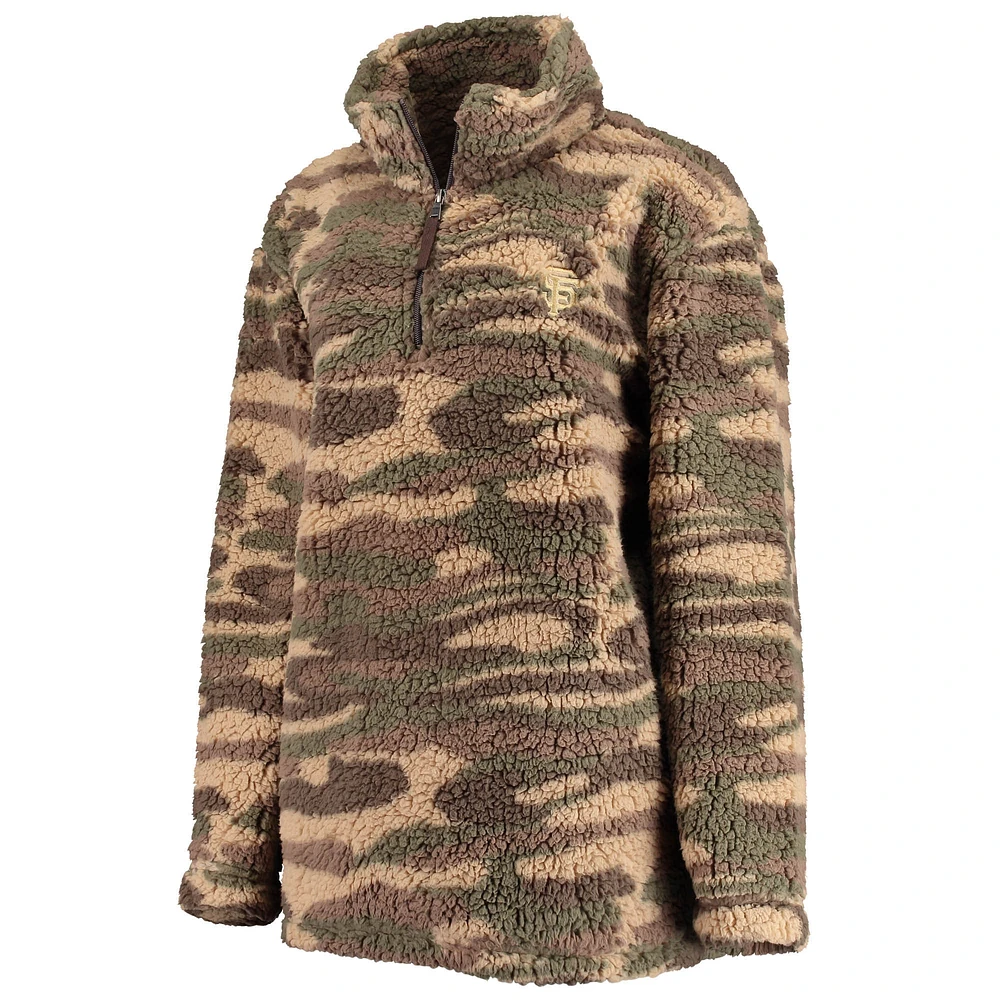 Women's G-III 4Her by Carl Banks Camo San Francisco Giants Sherpa Quarter-Zip Jacket