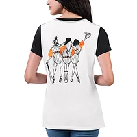 Women's G-III 4Her by Carl Banks White San Francisco Giants Illustration Ringer T-Shirt