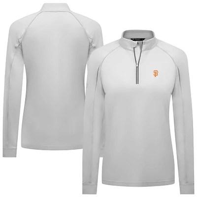 Haut à glissière quart de tour Kinetic Insignia 2.0 Raglan blanc pour femme Levelwear des Giants San Francisco