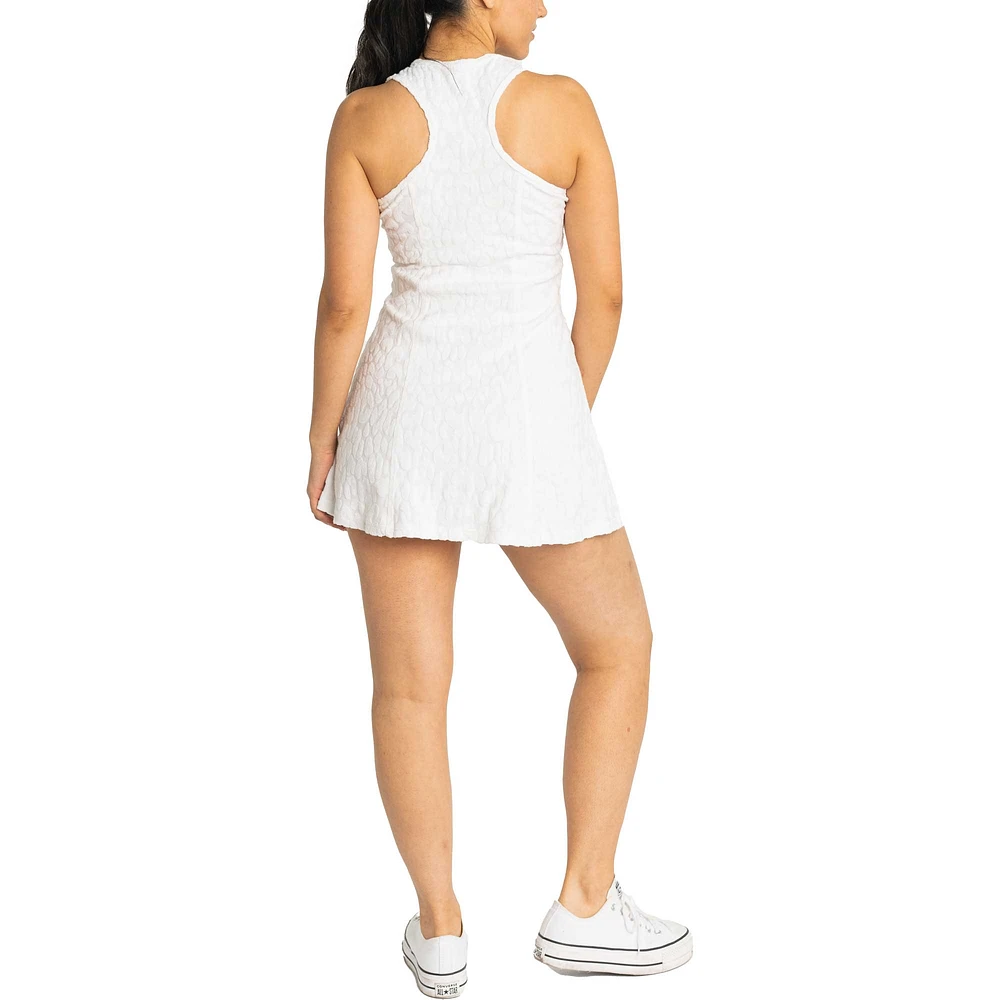 Women's Lusso White San Francisco Giants Tess Cheetah V-Neck Racerback Dress