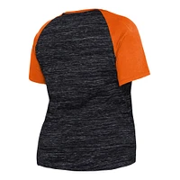 Women's New Era Black San Francisco Giants Plus Space Dye Raglan V-Neck T-Shirt