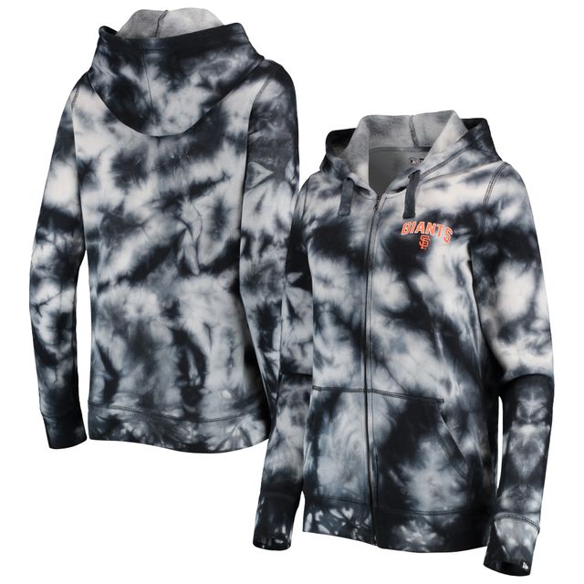NWE SF GIA NOIR FEMME TIE DYE CAPUCHE À FERMETURE ÉCLAIR COMPLÈTE SWTLADZIP