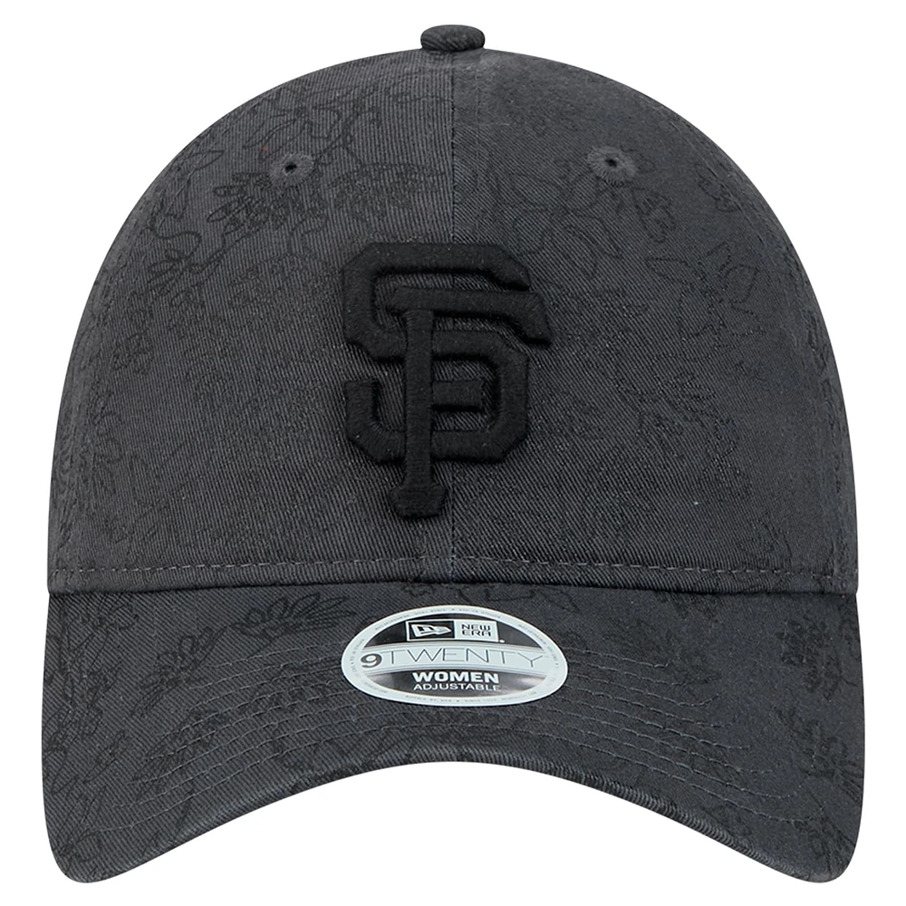 Women's New Era Black San Francisco Giants Tonal Floral 9TWENTY Adjustable Hat