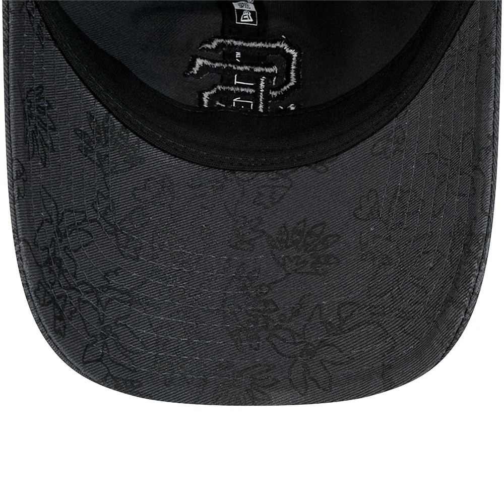 Women's New Era Black San Francisco Giants Tonal Floral 9TWENTY Adjustable Hat