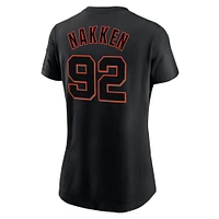 Women's Nike Alyssa Nakken Black San Francisco Giants Name & Number T-Shirt
