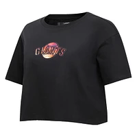 Women's Pro Standard Black San Francisco Giants Painted Sky Boxy Cropped T-Shirt