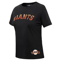 Women's Pro Standard  Black San Francisco Giants Rhinestone Slim Fit T-Shirt