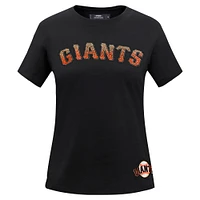Women's Pro Standard  Black San Francisco Giants Rhinestone Slim Fit T-Shirt