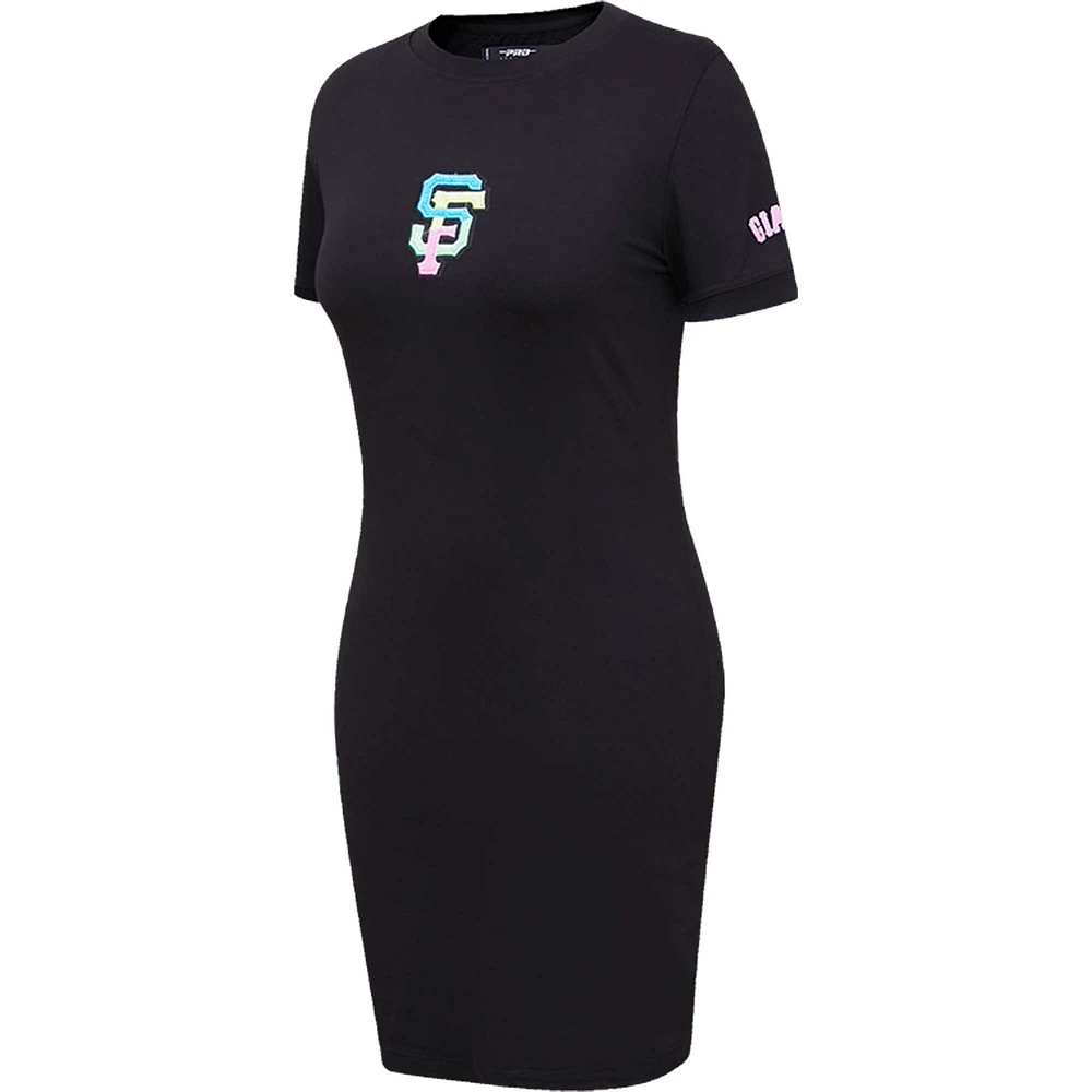 Women's Pro Standard  Black San Francisco Giants Washed Neon Bodycon Dress