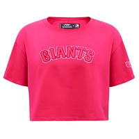 Women's Pro Standard Pink San Francisco Giants Triple Boxy Cropped T-Shirt